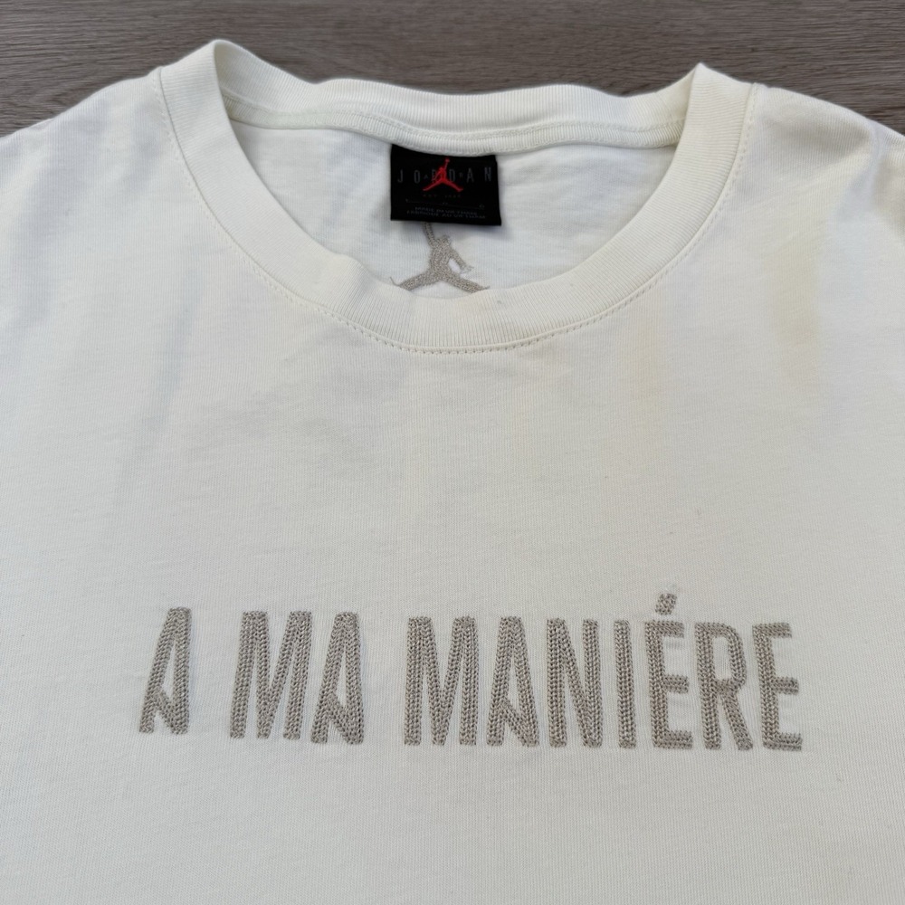 Jordan x A Ma Maniére SS T-Shirt DV7468-104 Coconut Milk Men's Size Large
